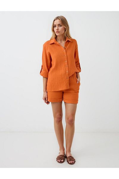 Jimmy Key Orange Straight Cut Regular Leg Shorts