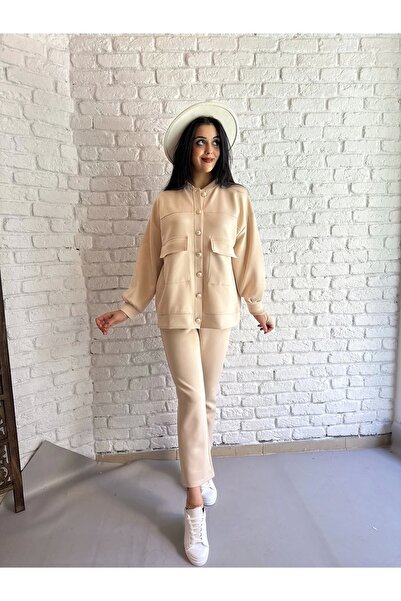 moneta boutique KOPIJA - Oversize kroj Bomber jakna i set pantalona sa elasti...