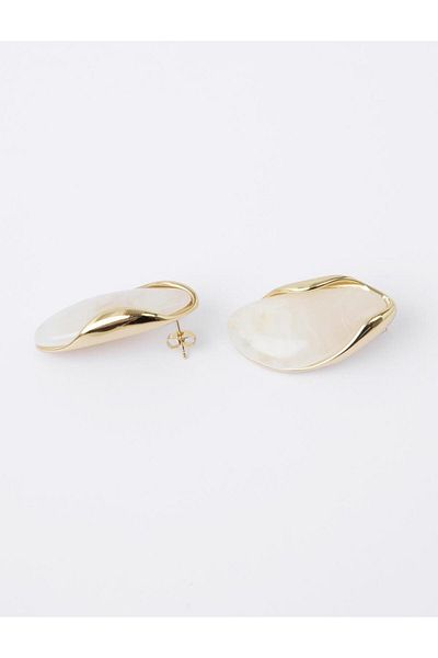 Jimmy Key Asymmetrical Earrings with Gold Color Drop Figures