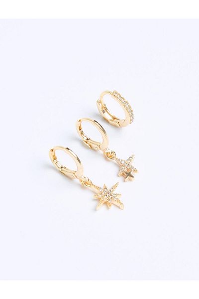 Jimmy Key Gold Color Starry Shiny Earring Set