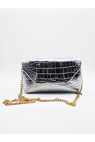 Reddington Women's Chain Crocodile (Crocodile Skin) Cross Arm and Shoulder Bag