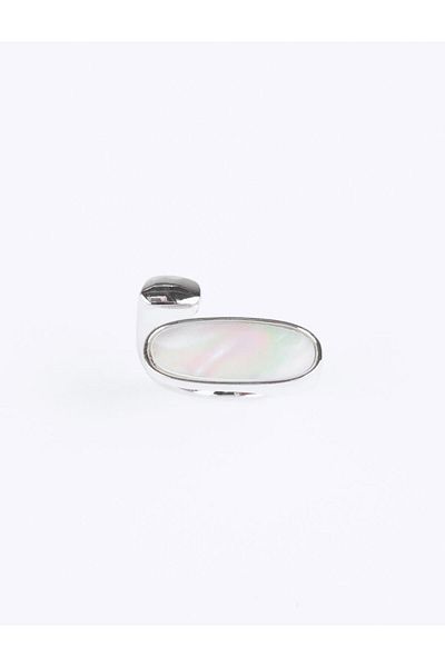 Jimmy Key Silver Color Stripe Figured Ring