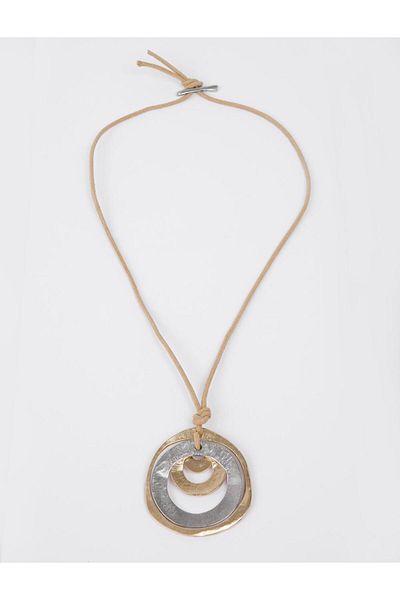 Jimmy Key Gold Color Multiple Round Figured Long Rope Necklace