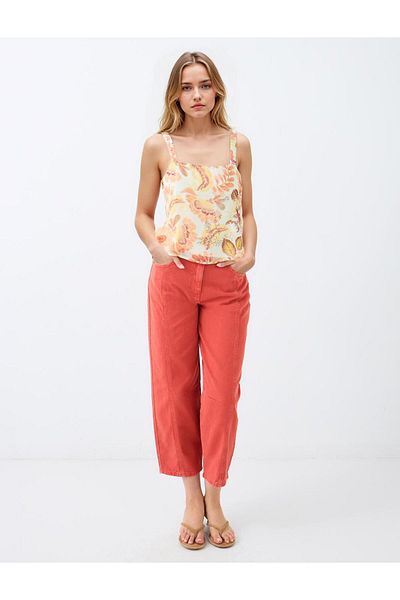 Jimmy Key Kiremit 100% Cotton Normal Waist Normal Leg Denim Trousers