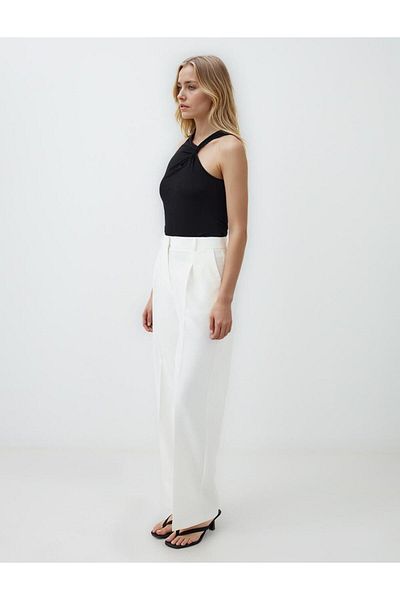 Jimmy Key White Regular Leg Regular Waist Woven Trousers