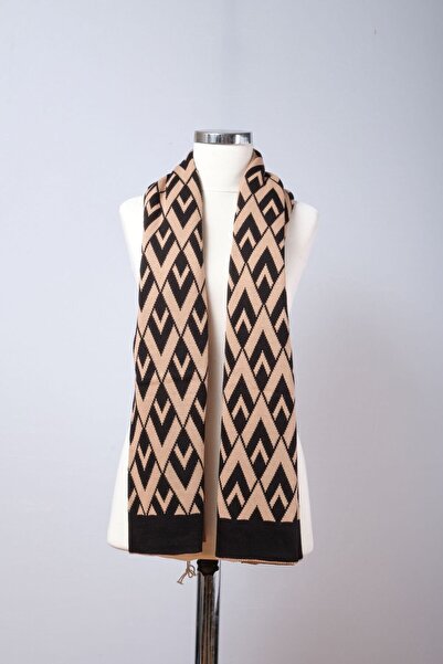 Sebir Moda Knitwear V Patterned Shawl