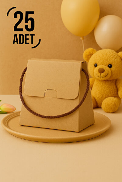 ByMeyla 25 Adet Konsept Özel Tasarım Hediye Kutusu Çanta Boş Karton Hediye Pa...