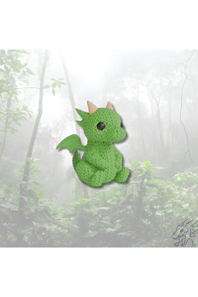 mmb Green Dragon Keychain with Knitted Pattern – Tough and Heavy Fantastic Fi...