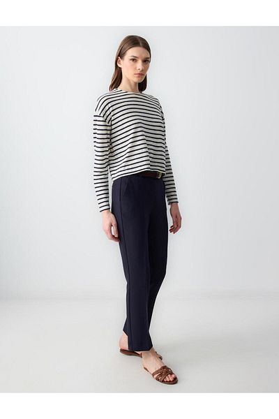 Jimmy Key Navy Blue Normal Waist Normal Leg Gabardine Woven Trousers