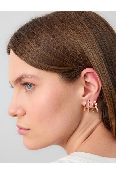 Jimmy Key Gold Color Spiral Pattern Earrings