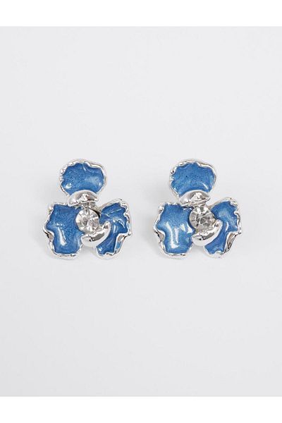 Jimmy Key Blue Natural Figured Modern Earrings
