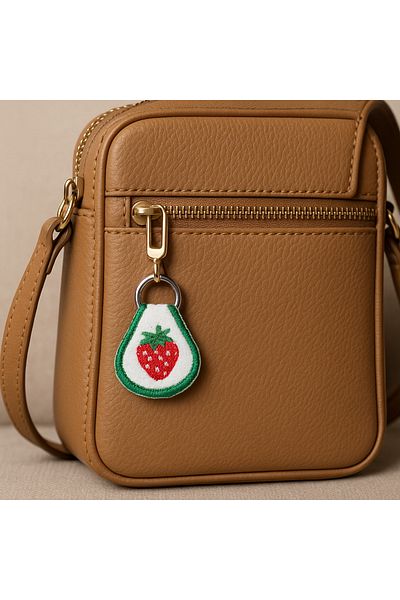 AYDK Strawberry Embroidered Multi-Purpose Keychain Charm |   Jeans Pants Bag Shoes AirPods Compatible
