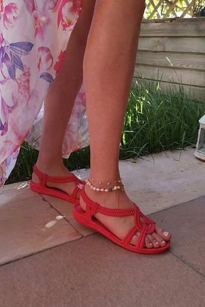 Behtah Kundura Non-Slip Sole Knitted Patterned Soft Sandals Slippers Beach Pool Beach