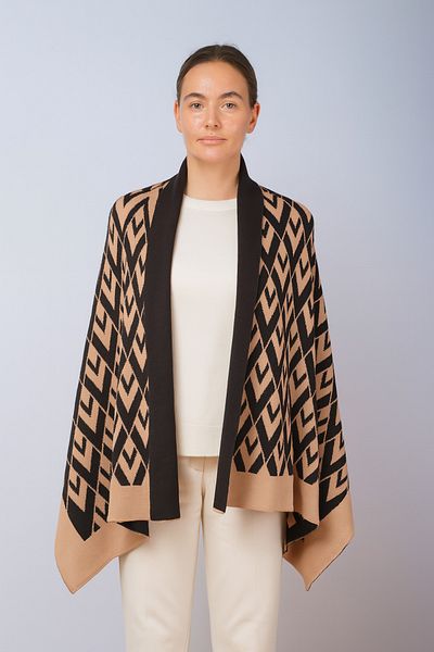 Sebir Moda Knitwear V Patterned Shawl