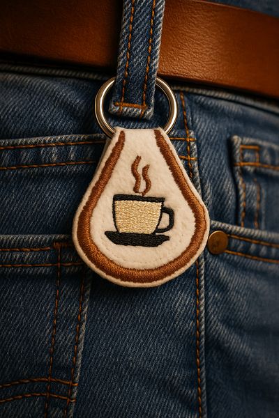 AYDK Latte Embroidered Multi-Purpose Keychain Charm |   Bag Jeans Trousers Shoes AirPods Compatible