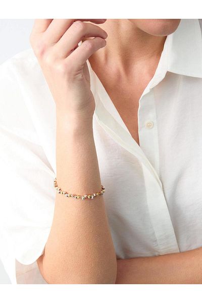 Jimmy Key Mixed Metal Ball Figured Adjustable Bracelet