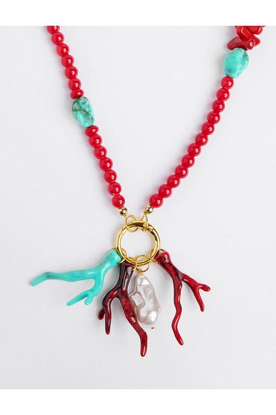 Jimmy Key Mixed Asymmetrical Figured Pearl Detailed Necklace
