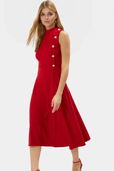PayBuy Summer Midi Woven Dress with Waist Skirt Office Chic Premium Quality High