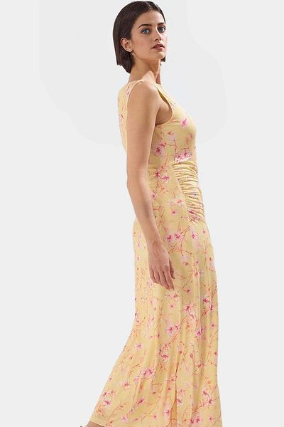 PayBuy Summer Floral Bodycon Dress Maxi Length Knitted Fabric Premium Quality Professional Look Long Lasting