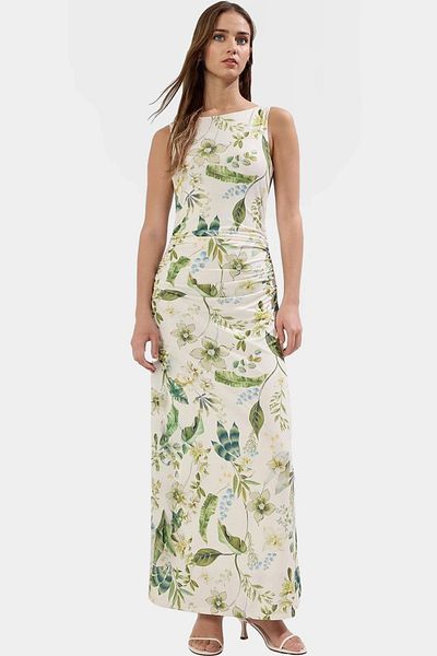 PayBuy Summer Floral Bodycon Dress Maxi Length Knitted Fabric Premium Quality Professional Look Long Lasting