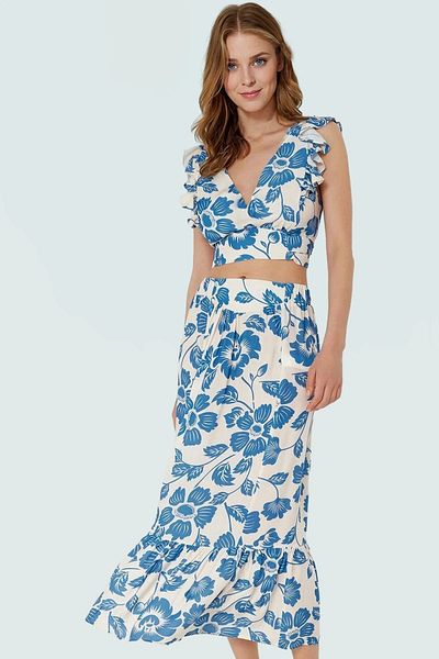 PayBuy Stylish Polka Dot Viscose Blouse Skirt Set Summer Beach Fashion Appearance Premium Quality