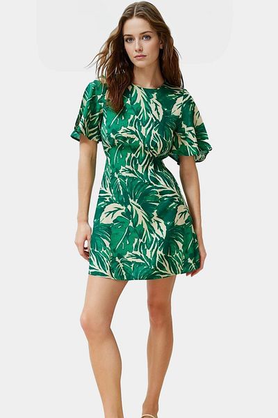 PayBuy Tropical Floral A-Line Viscose Mini Dress Summer Casual Quality Craftsmanship Professional Look