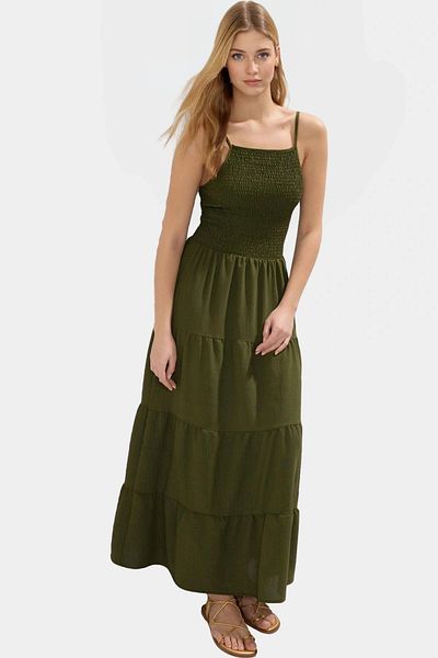 PayBuy Maxi Dress Woven Fabric Halter Neckline Casual Summer Dress Zarifane Design Durable Material