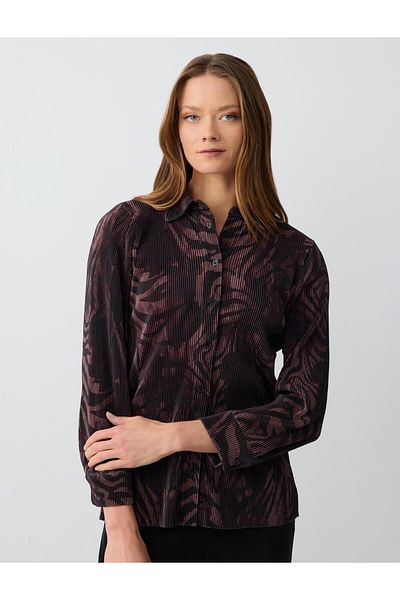 Jimmy Key Normal fit Shirt Collar Brown Shirt