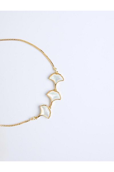 Jimmy Key Gold Color Leaf Figured Elevator Bracelet