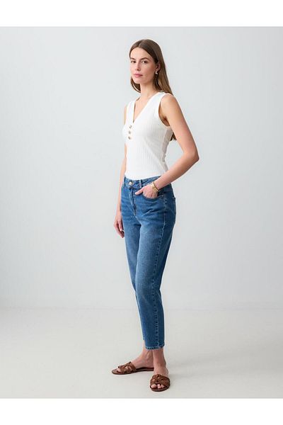 Jimmy Key Mid Rodeo Straight Cut High Waist Regular Leg Denim Trousers