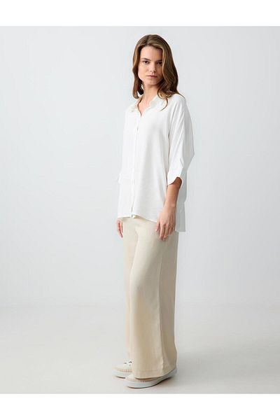 Jimmy Key Stone Relaxed Cut Loose Leg High Waist Woven Trousers