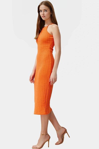 PayBuy Stylish Knitted Midi Dress Halter Neckline Bodycon for Daily Carefully Selected Use