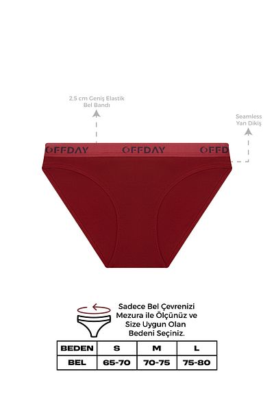 offday Essential Women's Slip 3-Piece Claret Red – Modal Cotton, Natural Structure, Flexible and Sweat-Free, Boxed