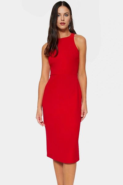 PayBuy Elegant Halter Neck Midi Dress Body-Hugging Cutout Woven Fabric Stylish Casual Style Professional Look