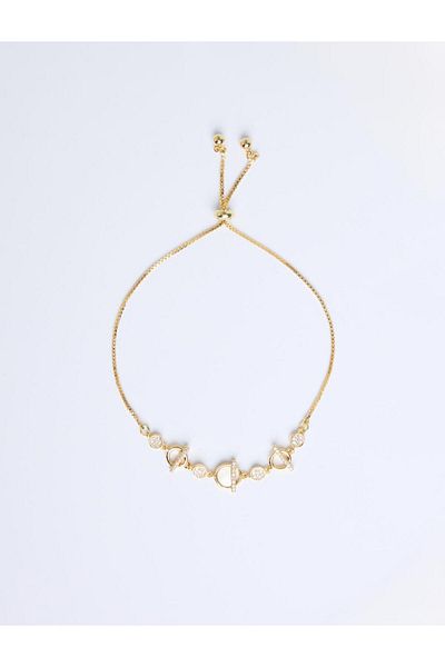 Jimmy Key Gold Color Shiny Ring Figured Bracelet