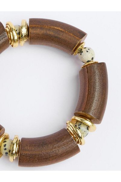 Jimmy Key Brown Wooden Detailed Bracelet