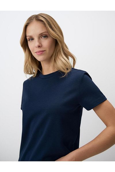 Jimmy Key Navy Basic Crew Neck Short Sleeve T-Shirt