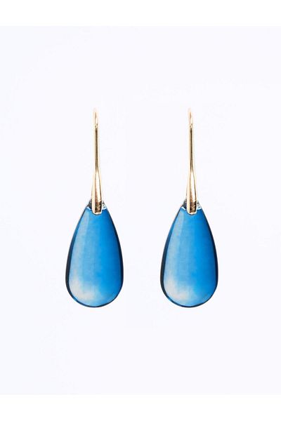 Jimmy Key Blue Drop Figured Earrings