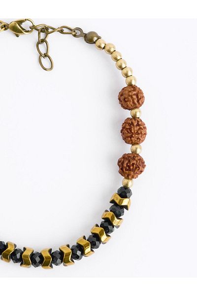 Jimmy Key Mixed Bead Detailed Adjustable Bracelet