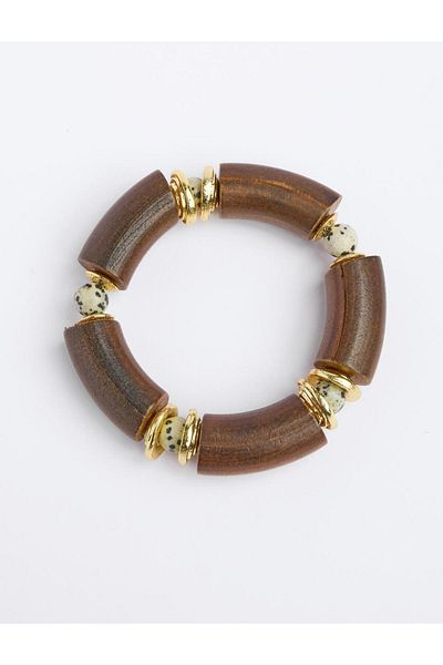 Jimmy Key Brown Wooden Detailed Bracelet