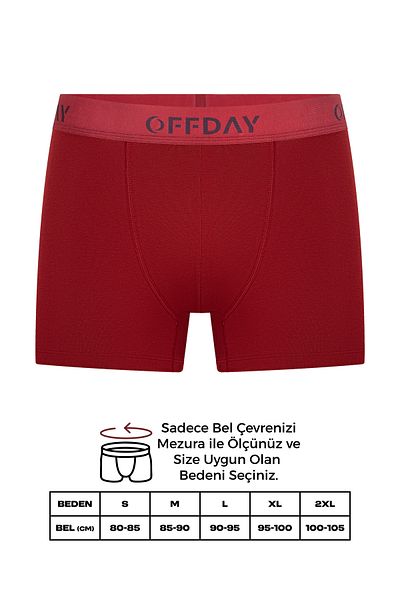 offday Essential Men's Sports Boxer 3-Piece Claret Red – Modal Cotton, Natural Structure, Flexible and Sweat-Free, Boxed
