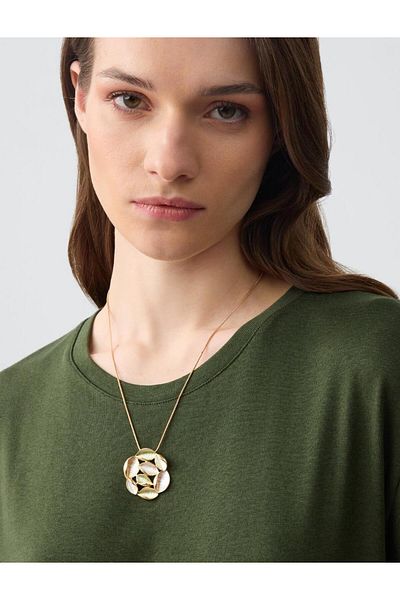 Jimmy Key Modern Necklace with Green Seashell Figure