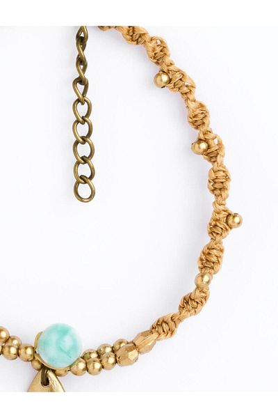 Jimmy Key Orange Bead Detailed Adjustable Bracelet