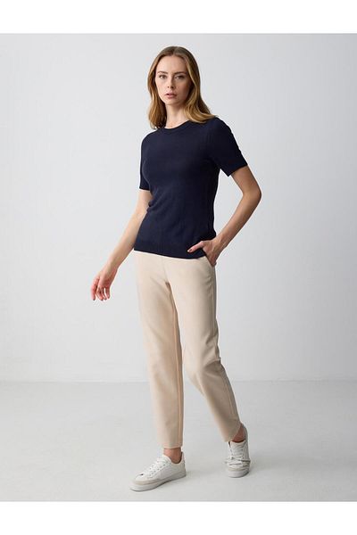 Jimmy Key Pulover tricot cu mânecă scurtă, albastru bleumarin