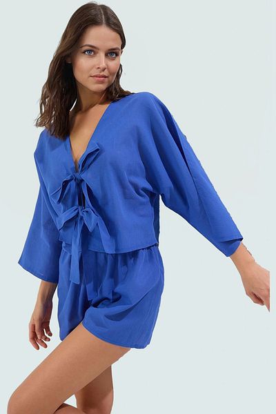 PayBuy Summer Tropical Pattern Cotton V-Neck Shirt Shorts Set Beach Wear Resistant Material Premium Quality