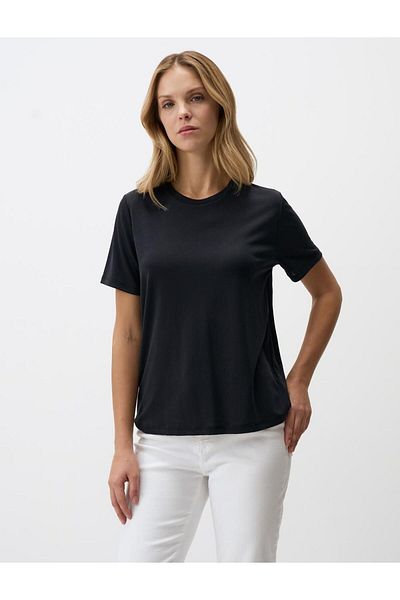 Jimmy Key Black Crew Neck Short Sleeve Basic T-Shirt
