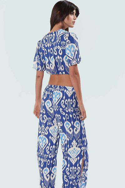 PayBuy Stylish Ethnic Pattern Viscose Blouse Pants Set Durable Material Trending Design for Summer Beach Styles
