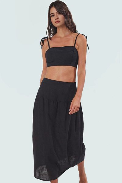 PayBuy Women's Cotton Crop Blouse Skirt Suit Summer Beach Wear Zarifane Design Professional Look