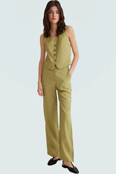 PayBuy Women's High Waist Wide Leg Modal Pants and Vest Set for Daily Summer Combinations Distinguished Material