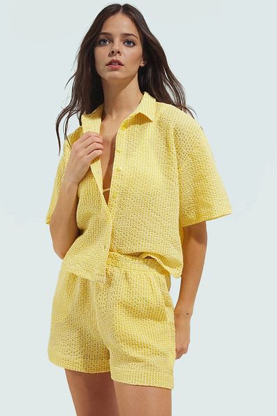 PayBuy Summer Women's Short Sleeve Plaid Shirt Shorts Suit Casual Beach Combination Quality Craftsmanship Special Design